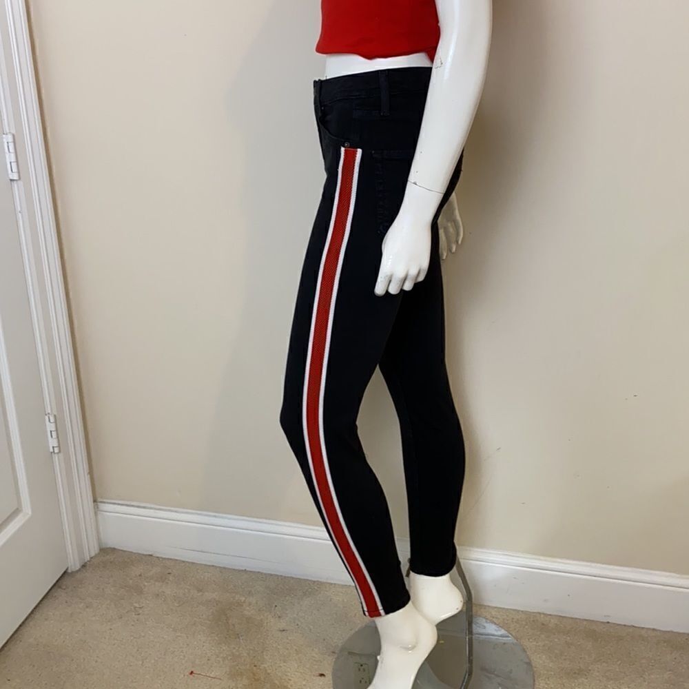 Asos Jeans Size 28 Black with Red Stripe Topshop